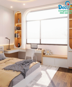 Thiết kế bàn học cạnh cửa sổ
