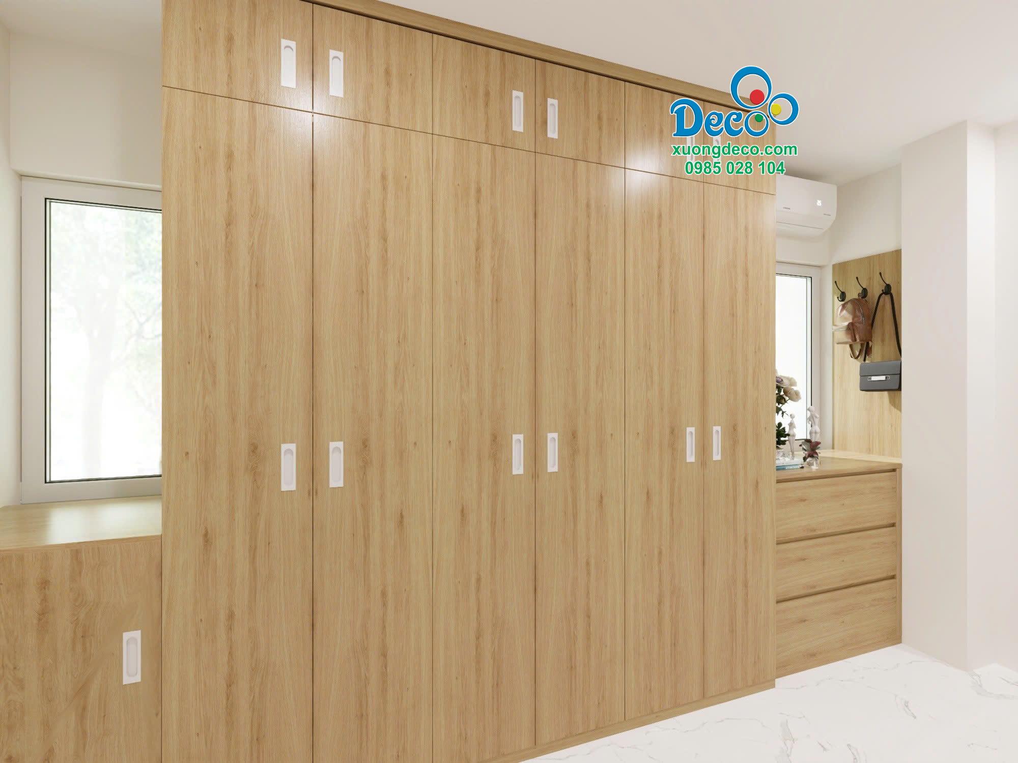 Tủ quần áo cánh gỗ hiện đại Deco