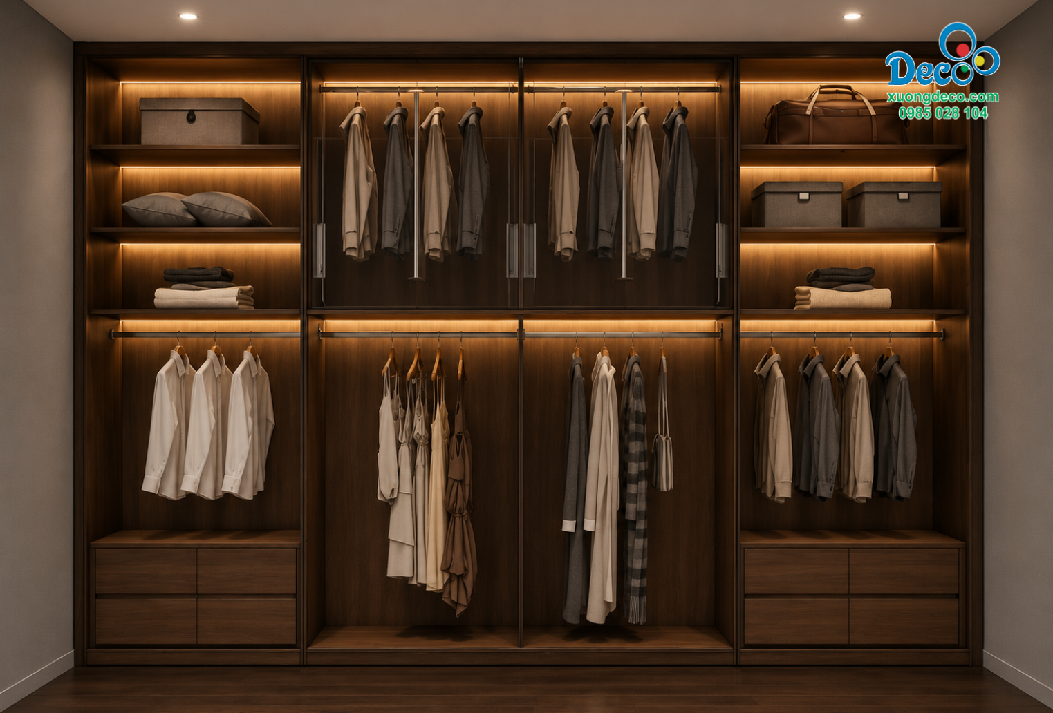 Tủ quần áo cánh kính hiện đại