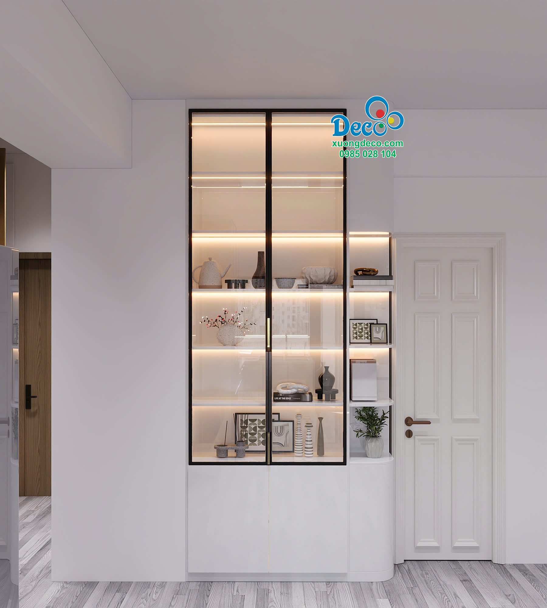 Tủ trang trí cánh kính Deco DTTK87