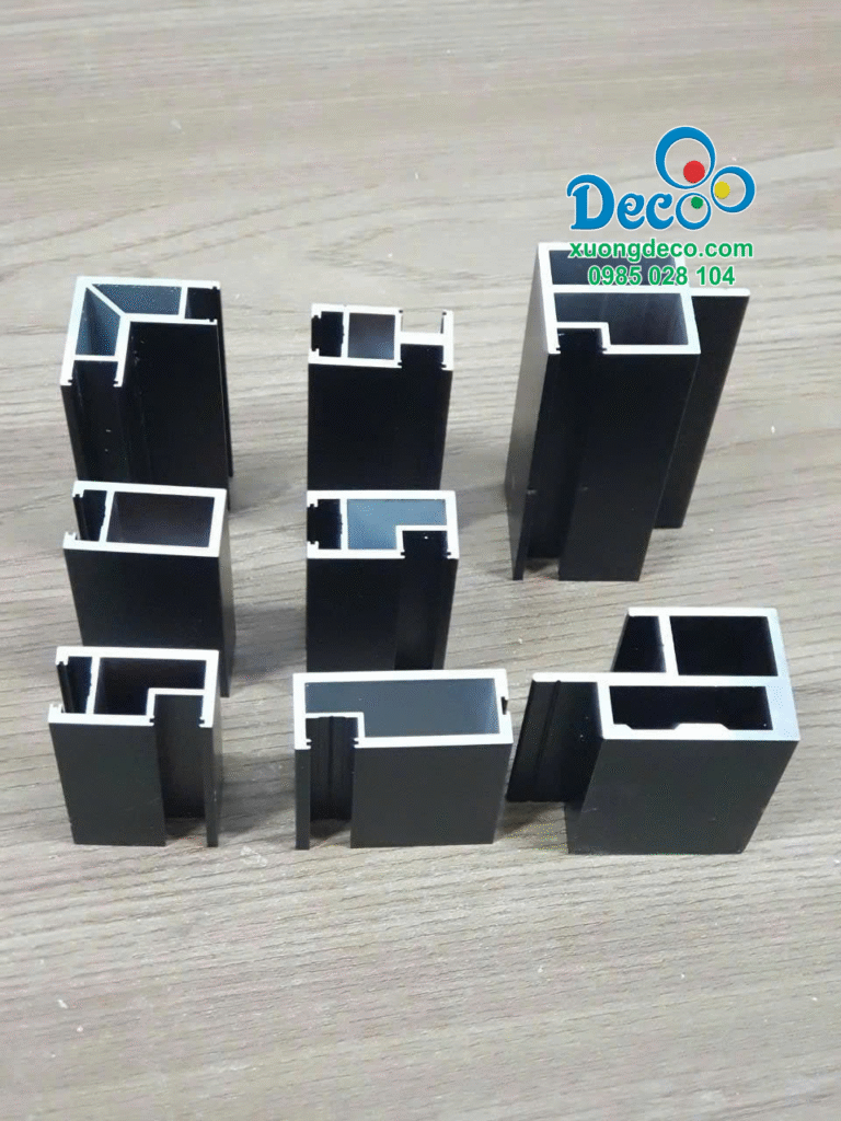 Mặt cắt thanh nhôm làm tủ nhôm kính 4 bề