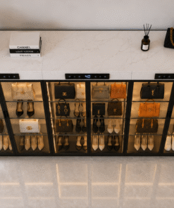 Tủ nhôm kính 4 bề Deco trưng bày và chăm sóc đồ hàng hiệu tại nhà