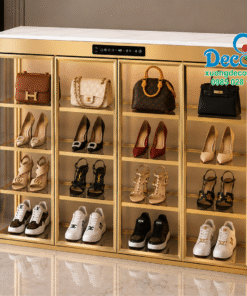 Tủ nhôm kính vô cực 4 bề trưng bày và chăm sóc đồ hiệu