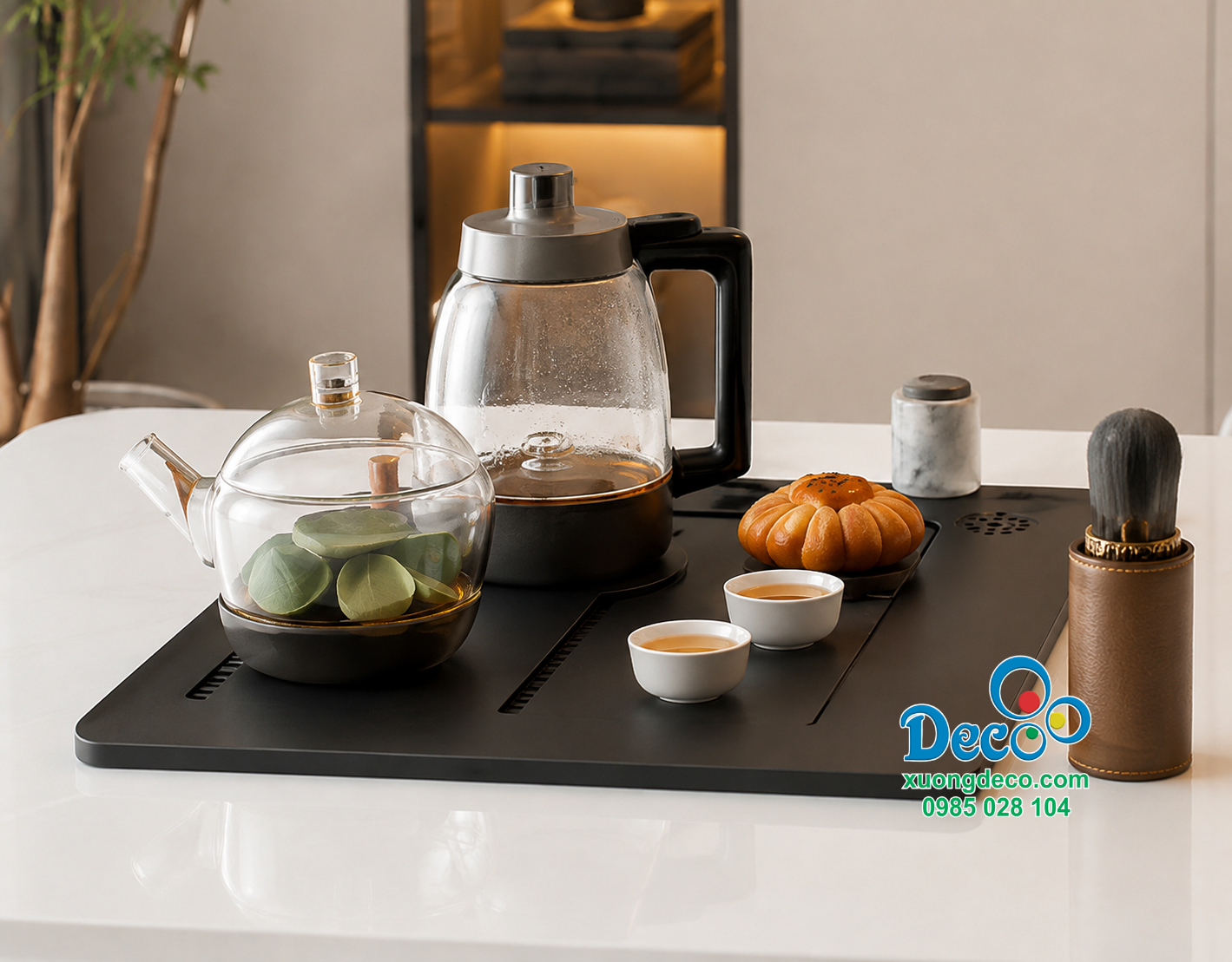 Thiết kế bàn họp bàn trà tích hợp bếp trà