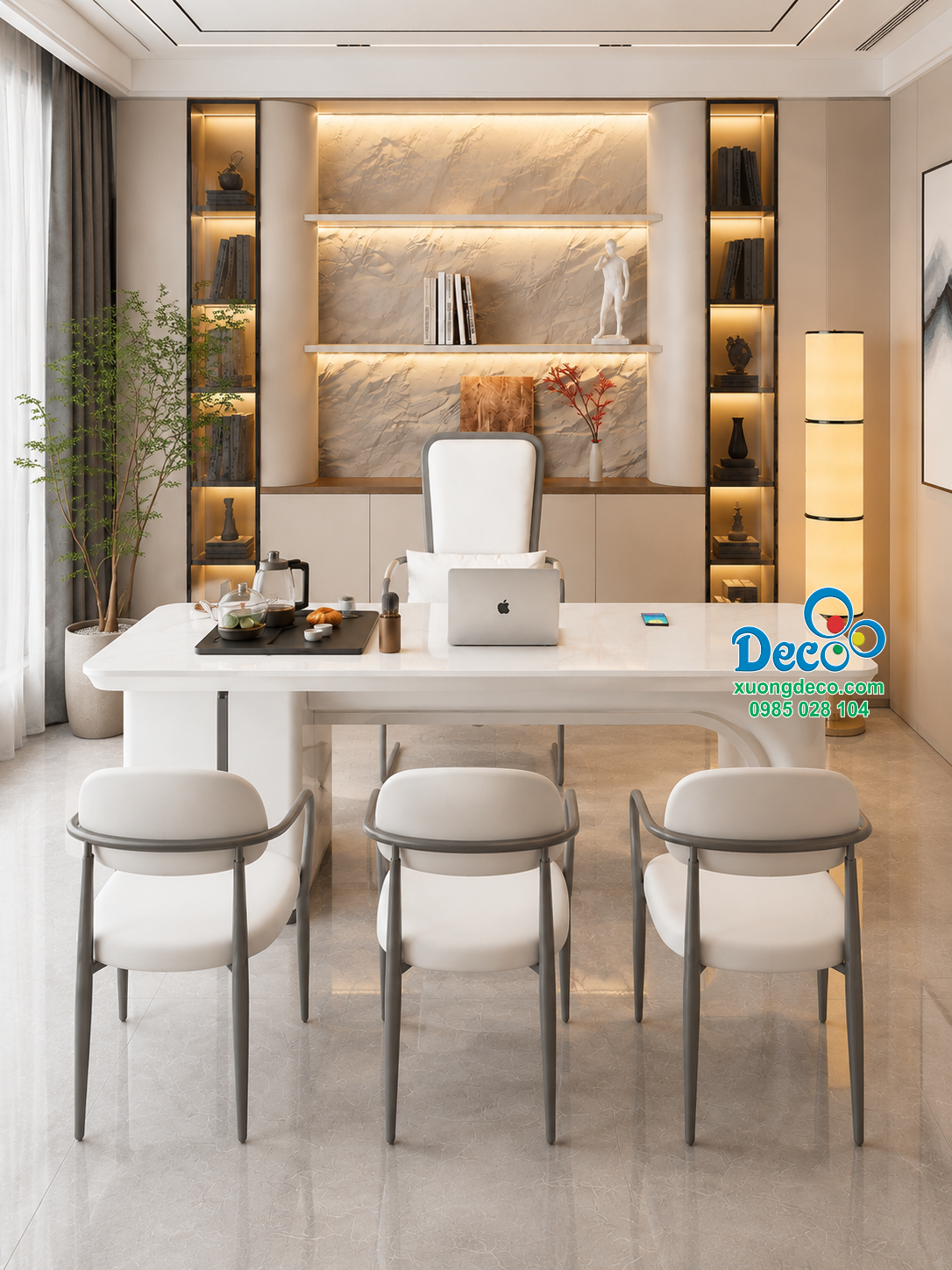Bàn họp kết hợp bàn trà cao cấp Deco BHBT08