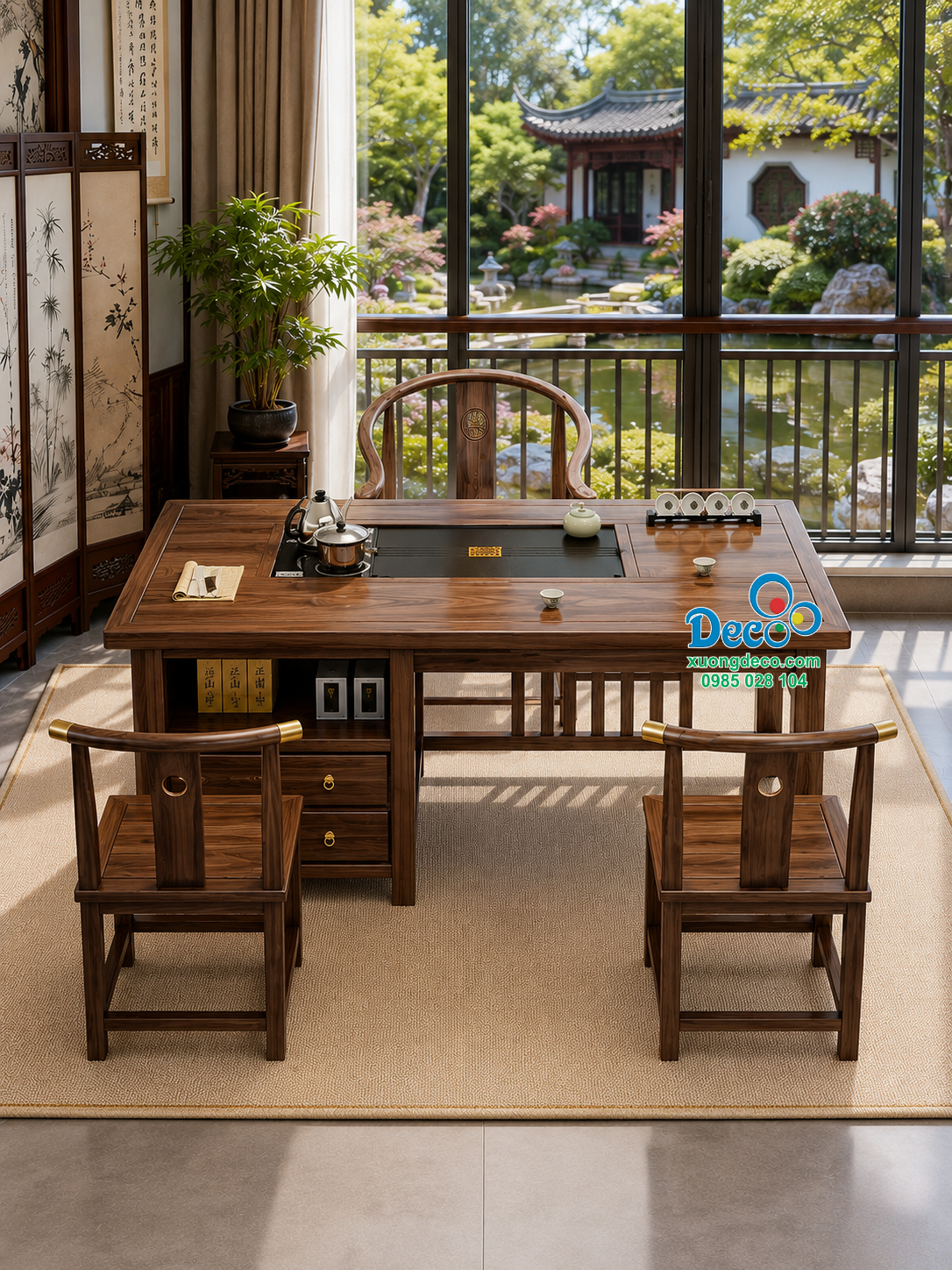 Bàn họp kết hợp bàn trà cao cấp Deco BHBT23