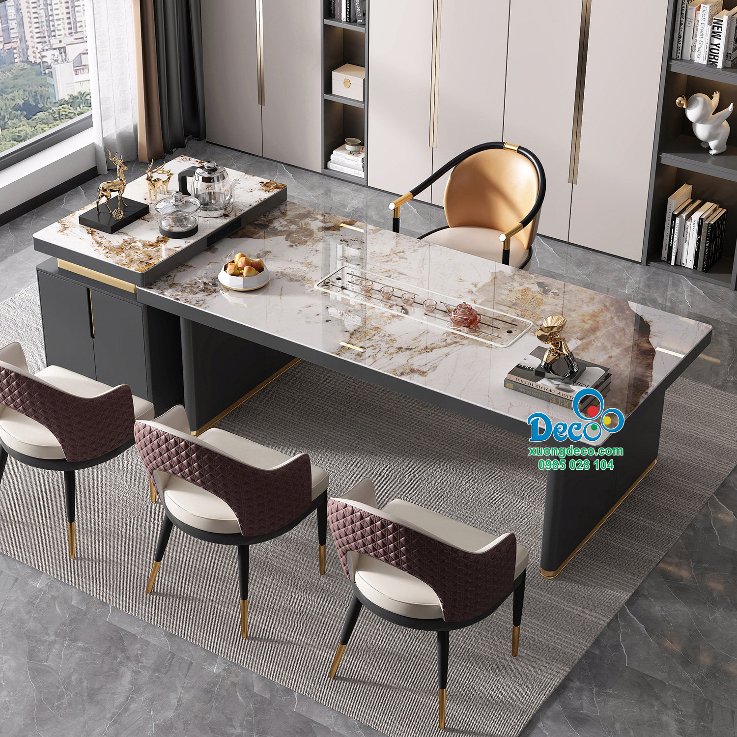 Bàn họp kết hợp bàn trà cao cấp