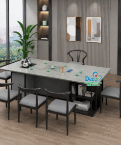 Bàn họp kết hợp bàn trà mặt đá marble