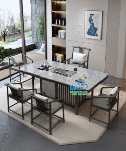 Bàn họp kết hợp bàn trà mặt đá marble nhân tạo chống ngấm thấm nước