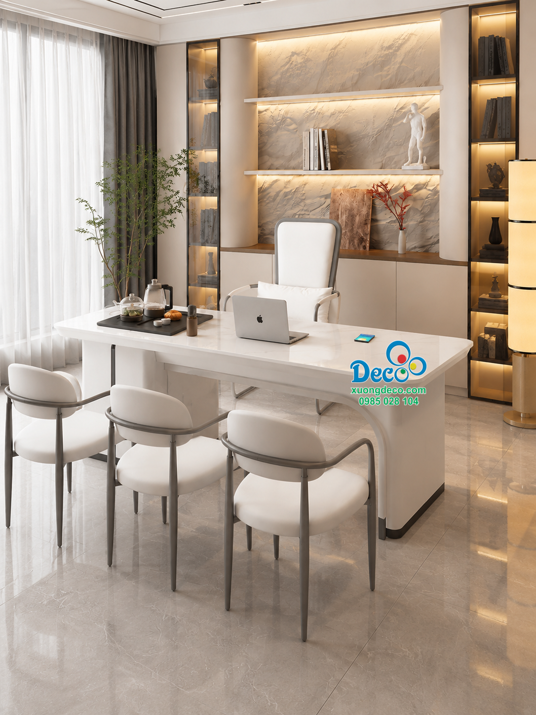 Bàn họp kết hợp bàn trà phòng sếp cao cấp