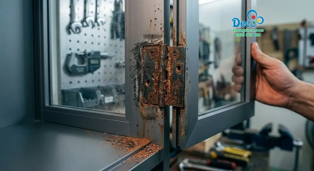 Bản lề tủ bị kẹt rít sau thời gian sử dụng