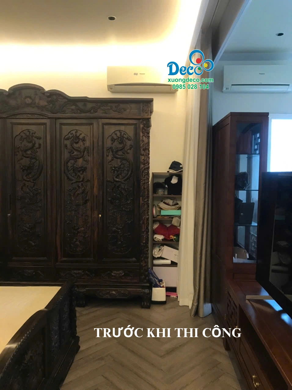 Hiện trạng nhà khách trước khi thi công tủ trưng bày túi hàng hiệu
