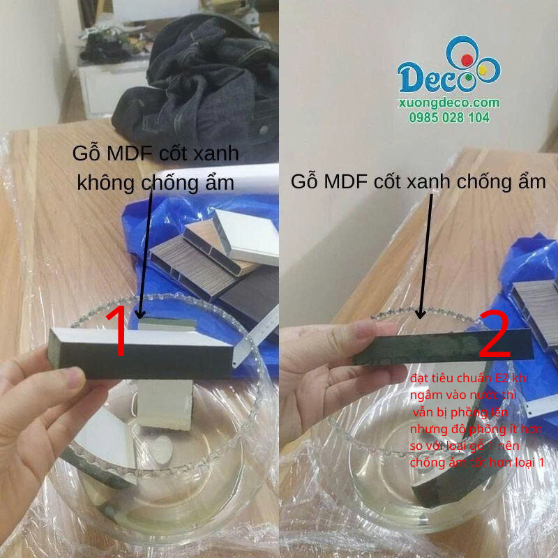 Ván MDF cốt xanh chống ẩm đạt tiêu chuẩn E2 dùng làm nội thất