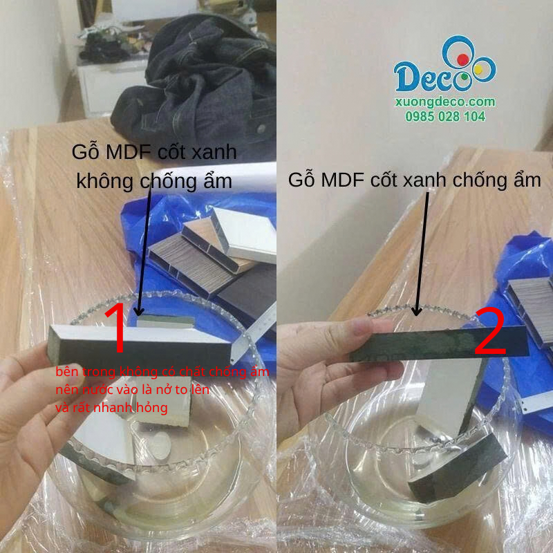 Ván MDF cốt xanh chống ẩm sử dụng trong thi công nội thất