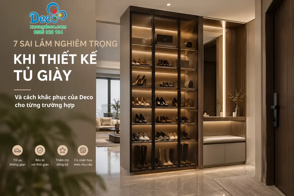 7 sai lầm khi thiết kế tủ giày và cách Deco khắc phục hiệu quả