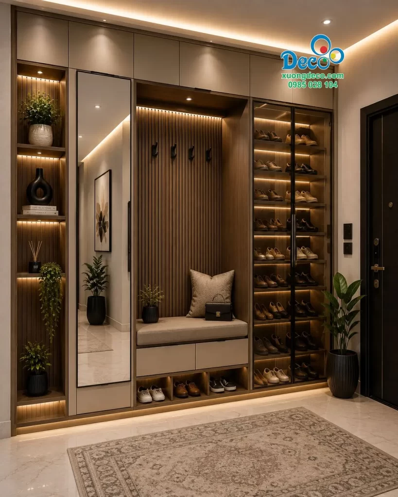 Ghế ngồi thay giày tại sảnh vào