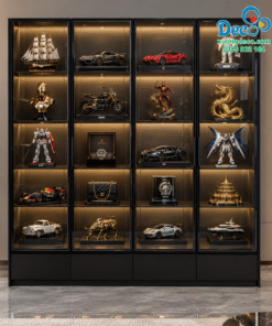 Tủ trưng bày bộ sưu tập Lego TTB44 khung nhôm đen cánh kính