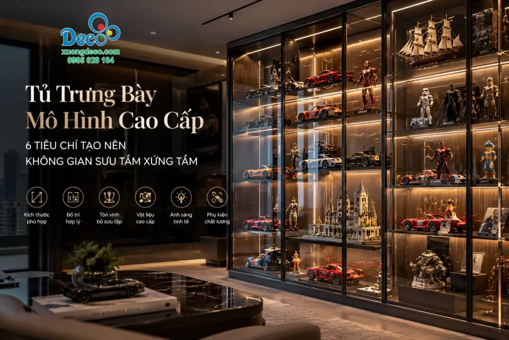 Tủ trưng bày mô hình cao cấp thiết kế theo yêu cầu
